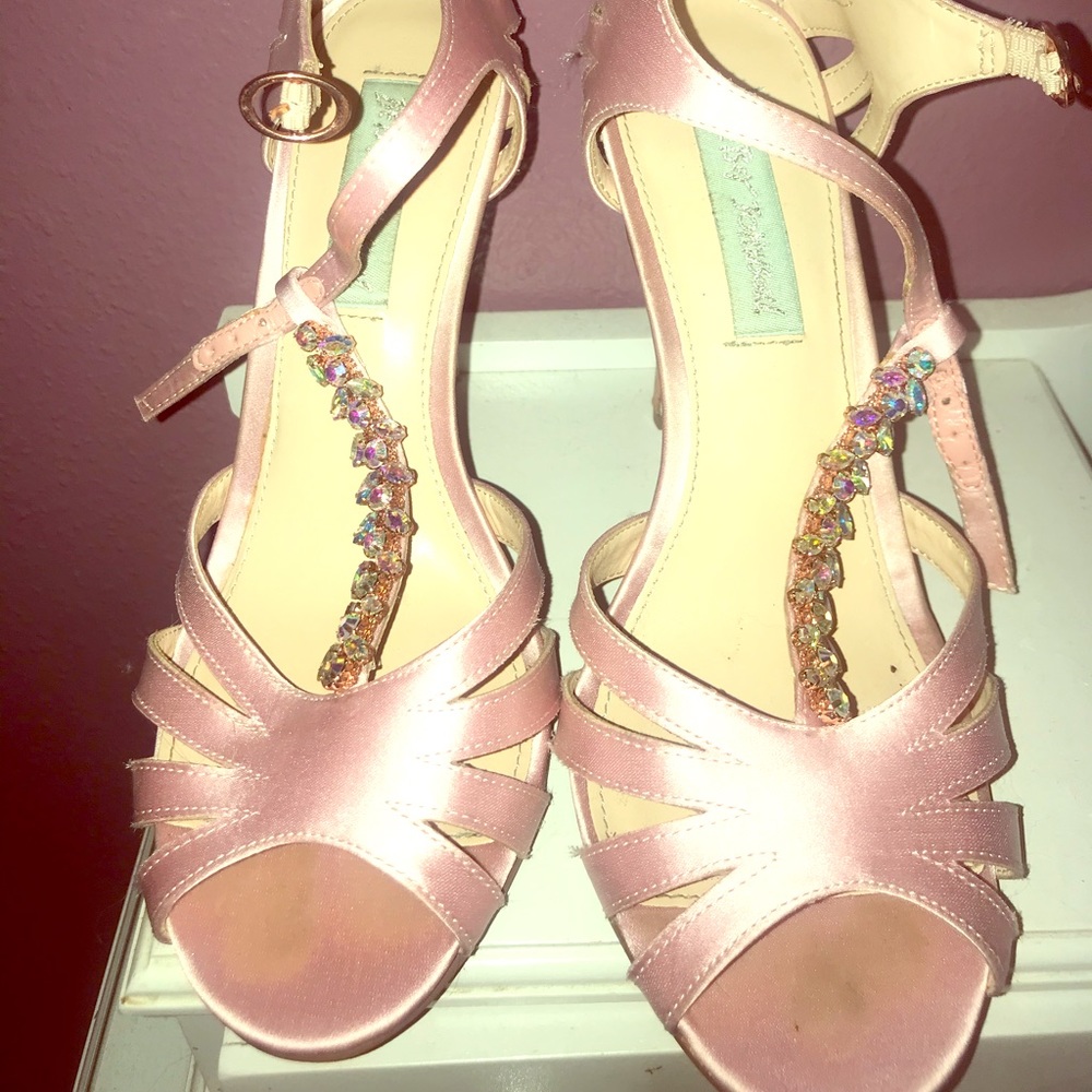 WORN ONCE! Betsey Johnson Pink Satin Stiletto